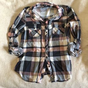 Fashion nova plaid button up with lace up back
